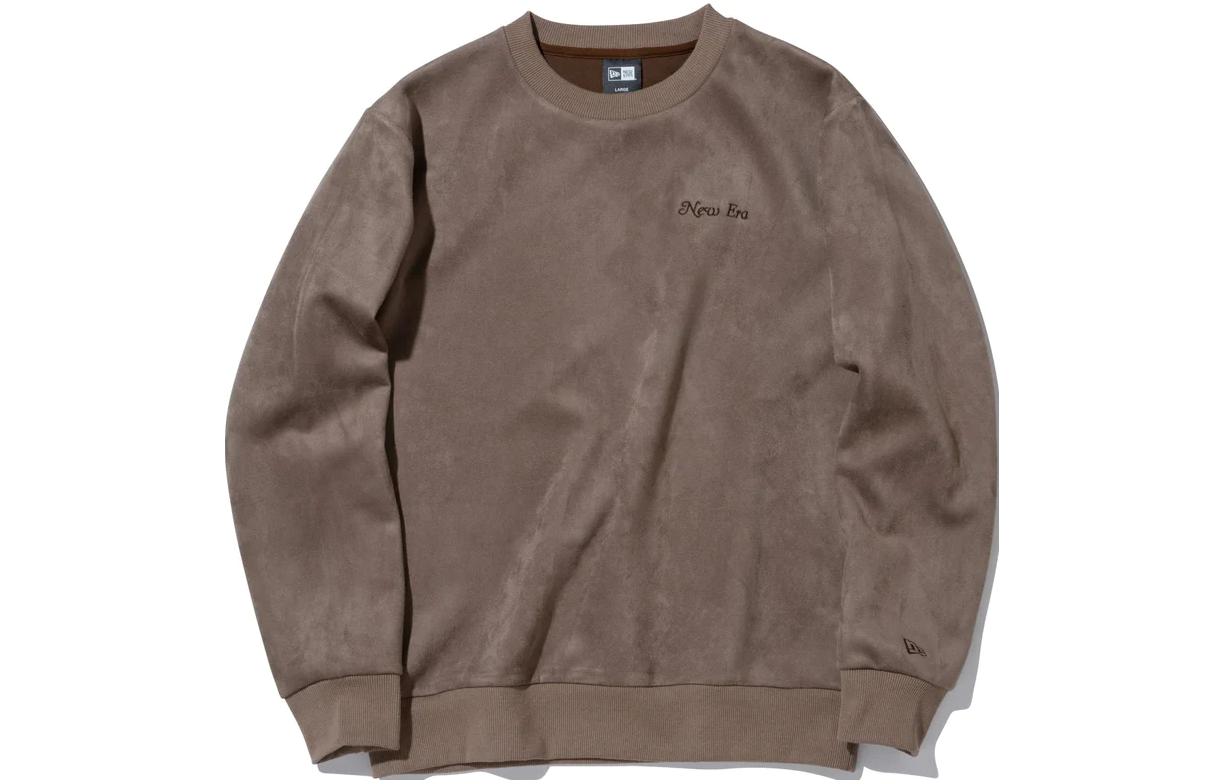New Era Embroidered Letter Pullover Sweatshirt Unisex Khaki 13821760