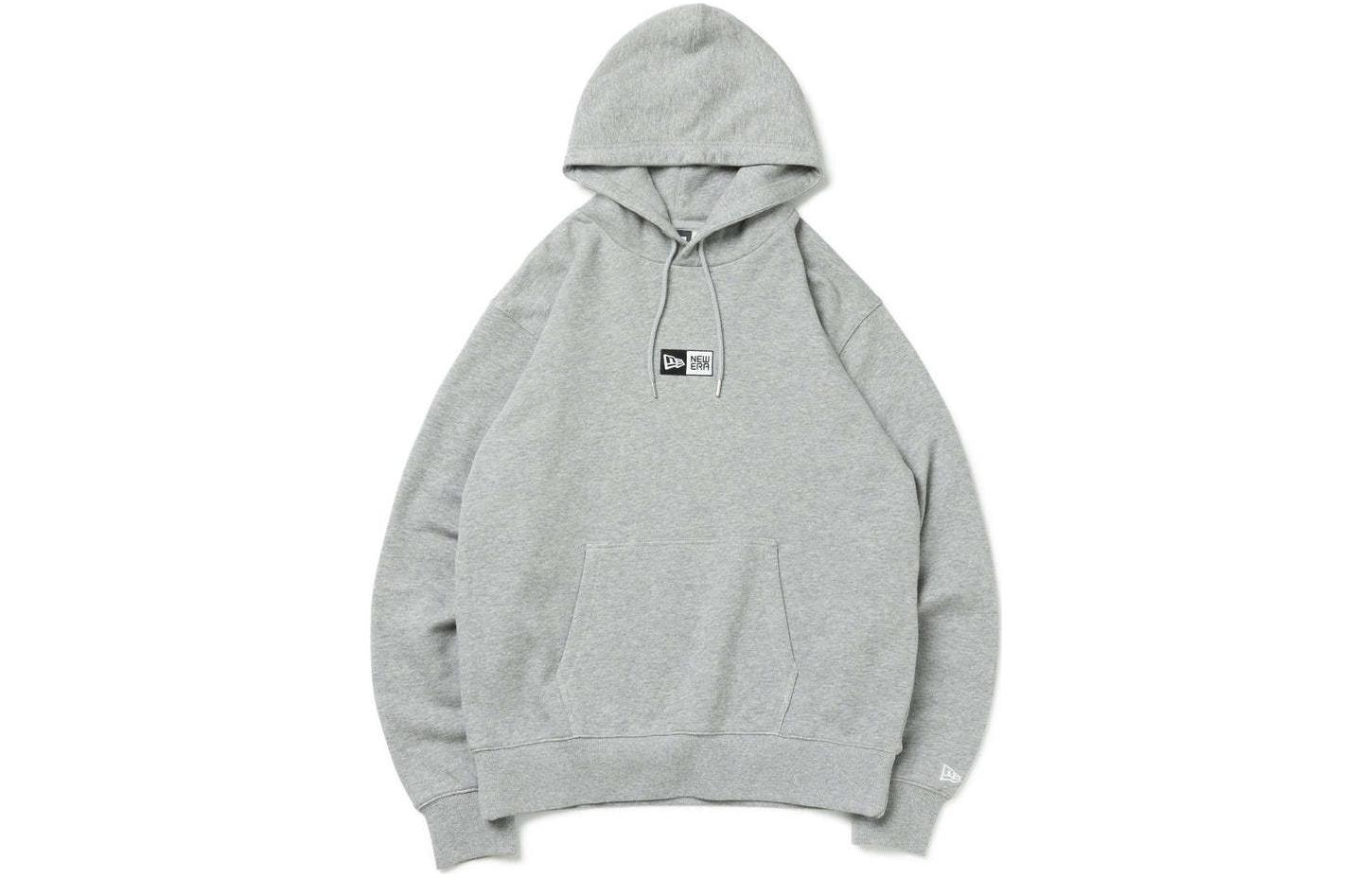 New Era Embroidered Logo Hoodie Unisex Gray 13755294