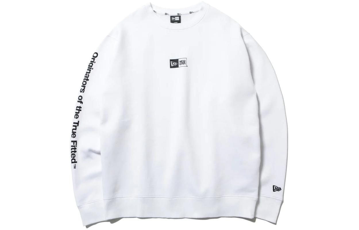 New Era Embroidered Logo Loose Fit Crewneck Sweatshirt Unisex White 12542740