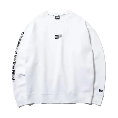 New Era Embroidered Logo Loose Fit Crewneck Sweatshirt Unisex White 12542740