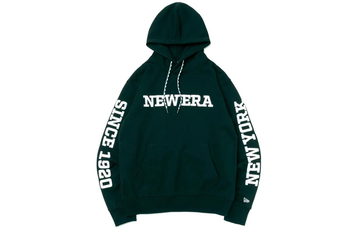 New Era Embroidered Logo Sweat-Wicking Hooded Sweatshirt Unisex Green 13516944