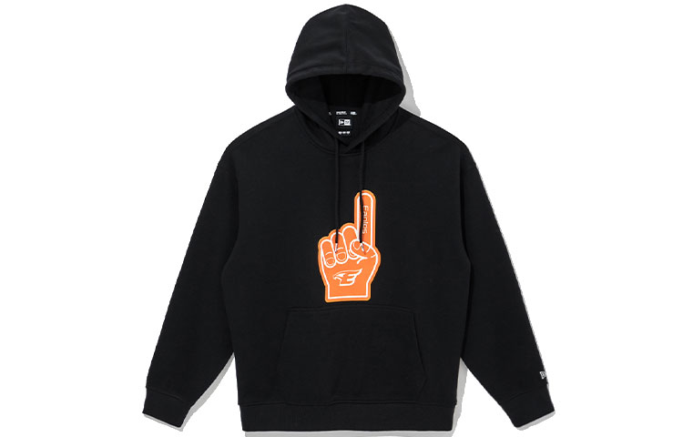 New Era Fingerprint Graphic Hoodie Unisex Black 13317086