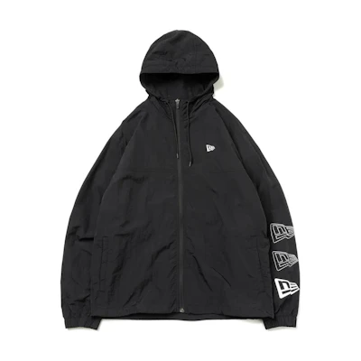 New Era Flag Logo Windbreaker Hoodie Jacket Unisex Black 13331077