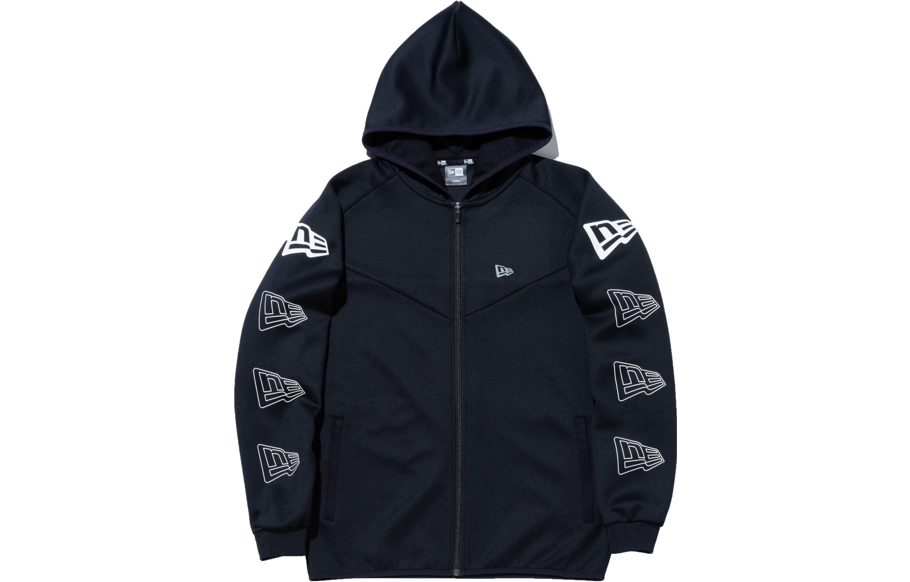 New Era Flag Print Hoodie Zip Jacket Unisex Navy Blue 13368252