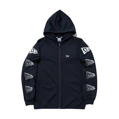 New Era Flag Print Hoodie Zip Jacket Unisex Navy Blue 13368252
