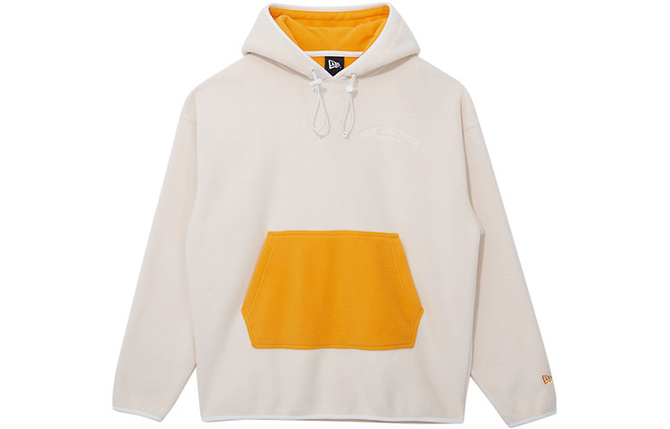 New Era Fleece Color Block Hoodie Unisex Ivory White 13038785