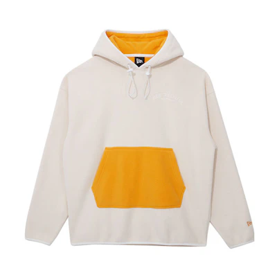 New Era Fleece Color Block Hoodie Unisex Ivory White 13038785