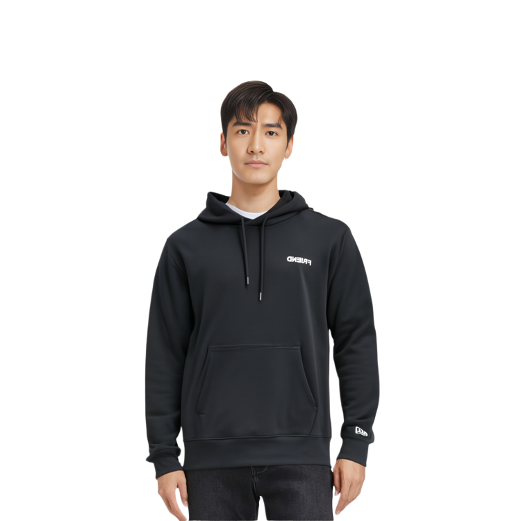 New Era Fleece Pullover Hoodie Black Unisex Letter Print Long Sleeve 13944293 圖 4