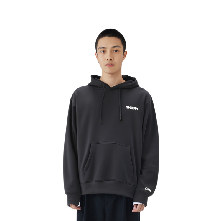 New Era Fleece Pullover Hoodie Black Unisex Letter Print Long Sleeve 13944293 圖 5