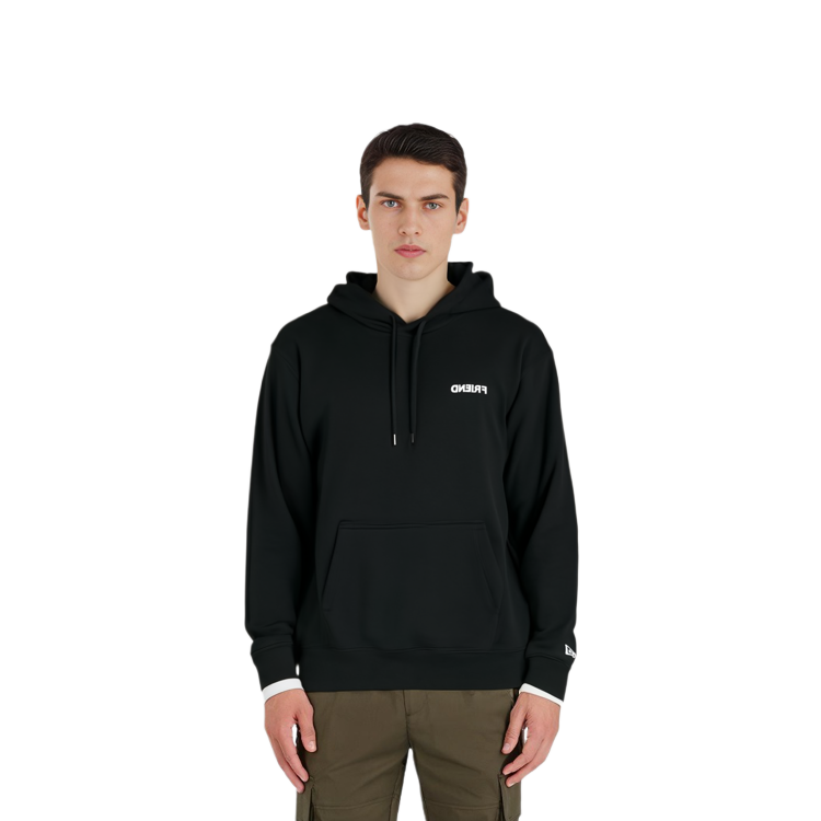 New Era Fleece Pullover Hoodie Black Unisex Letter Print Long Sleeve 13944293 圖 6