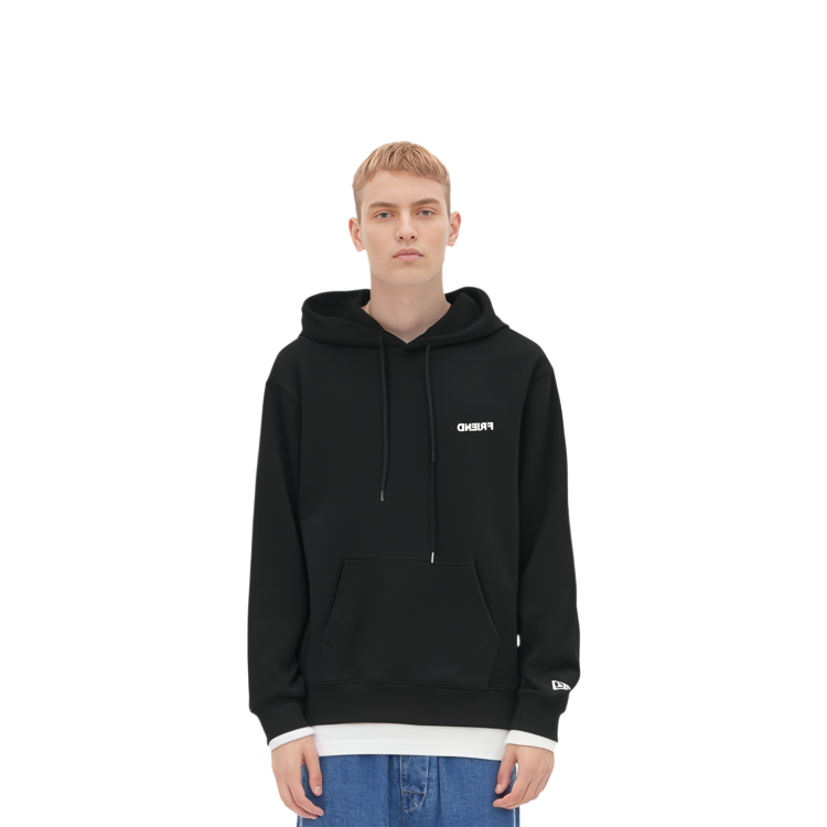 New Era Fleece Pullover Hoodie Black Unisex Letter Print Long Sleeve 13944293 圖 7