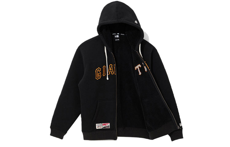 New Era FW21 Black Embroidered Zip-Up Hoodie Unisex 12866601 圖 4