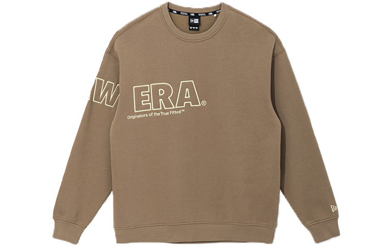 New Era FW21 Embroidered Fleece Crewneck Sweatshirt Khaki - Winter Edition 12866481