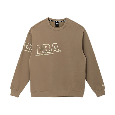 New Era FW21 Embroidered Fleece Crewneck Sweatshirt Khaki - Winter Edition 12866481