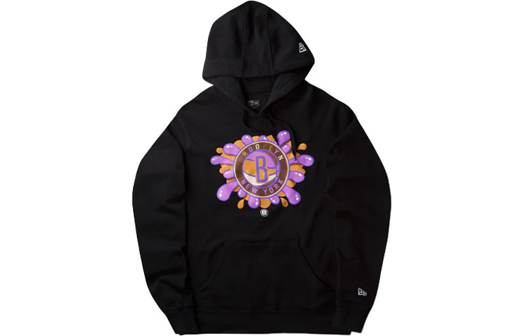 New Era FW21 Graphic Print Hoodie Black Long Sleeve Pullover 13059603