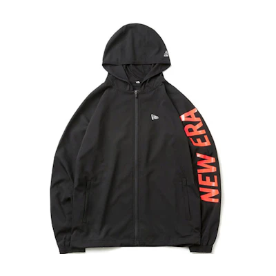 New Era FW21 Large Logo Print Zip Hoodie Black/Red Unisex 12738793