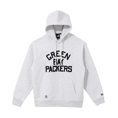 New Era FW21 Letter Fleece Hoodie Unisex Light Grey Winter Style 12887052