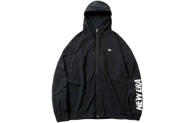 New Era FW21 Letter Logo Print Hoodie Jacket Unisex Black 12674234