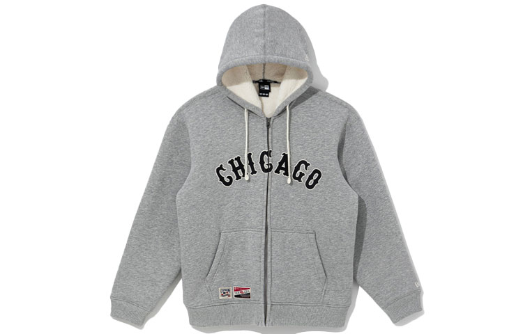 New Era FW21 Logo Zip Hoodie Grey Unisex 12866604