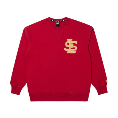 New Era FW21 MLB Embroidered Crewneck Sweatshirt Unisex - Red 12866587