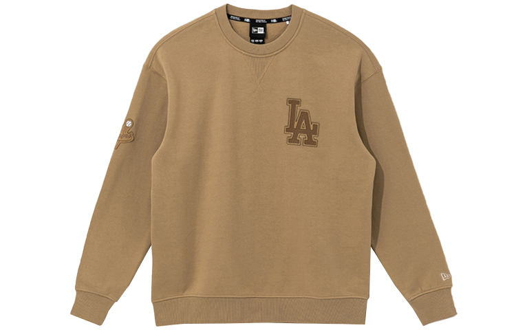 New Era FW21 MLB LA Dodgers Logo Crewneck Sweatshirt Beige Unisex Casual Wear 12866600
