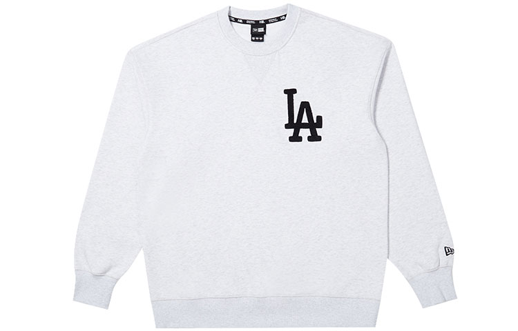 New Era FW21 MLB Los Angeles Dodgers Classic Embroidered Crewneck Sweatshirt Grey 12866588
