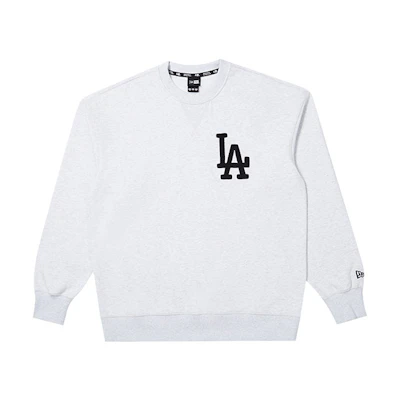 New Era FW21 MLB Los Angeles Dodgers Classic Embroidered Crewneck Sweatshirt Grey 12866588
