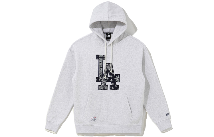 New Era FW21 MLB Los Angeles Dodgers Paisley Fleece Hoodie Gray Winter 12887058