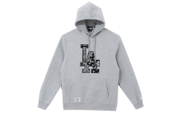 New Era FW21 MLB New York Yankees Letter Print Hoodie Unisex Grey 12715363
