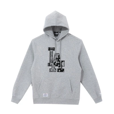 New Era FW21 MLB New York Yankees Letter Print Hoodie Unisex Grey 12715363
