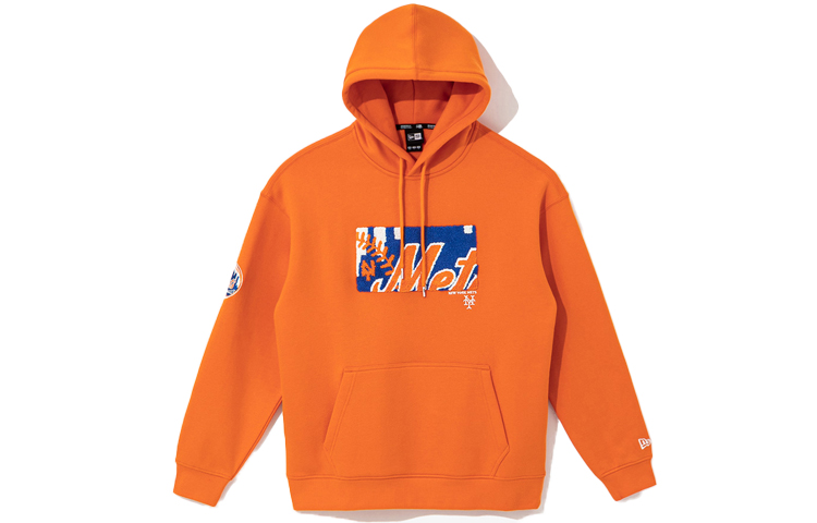 New Era FW21 MLB NY Mets Letter Logo Embroidered Hoodie Winter Orange 12866552 圖 2