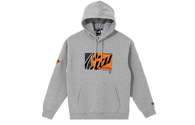 New Era FW21 MLB San Francisco Giants Logo Embroidered Fleece Hoodie Grey 12866549
