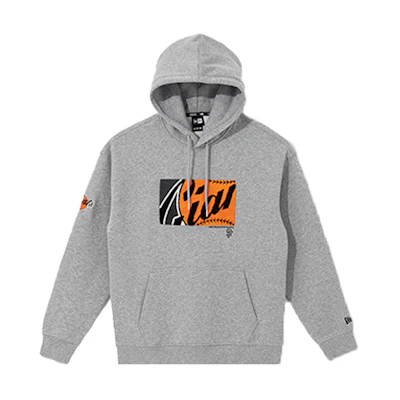 New Era FW21 MLB San Francisco Giants Logo Embroidered Fleece Hoodie Grey 12866549