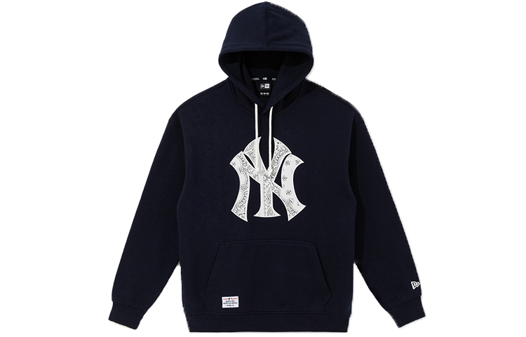 New Era FW21 MLB Yankees Paisley Patch Fleece Hoodie Navy Winter Edition 12887057