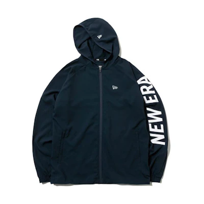 New Era FW21 Navy Blue Logo Print Zip-Up Hoodie Jacket Unisex 12375740