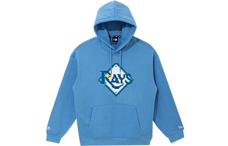 New Era FW21 Pixel Logo Print Hoodie Blue 12866568