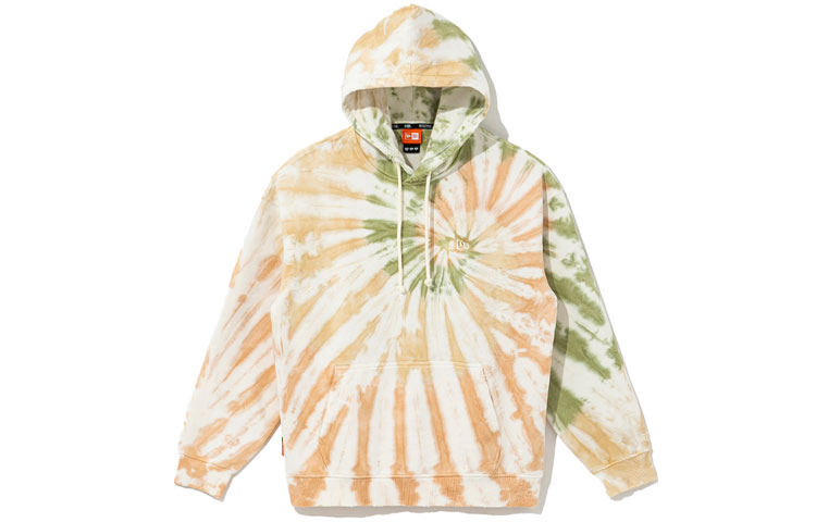 New Era FW21 Tie-Dye Drawstring Pullover Hoodie Unisex Beige 12866487
