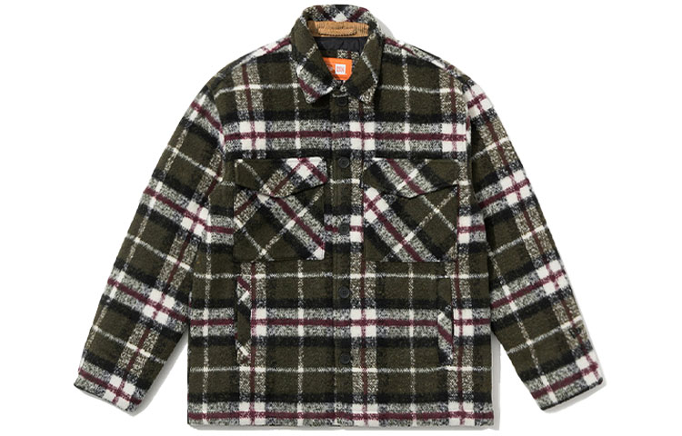 New Era FW21 Unisex Casual Warm Plaid Colorblock Jacket Green 12866422