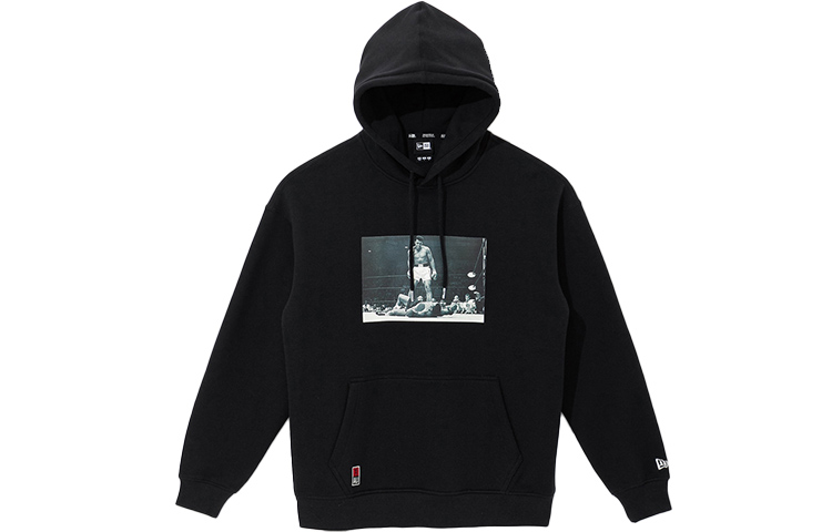 New Era FW21 Muhammad Ali Hoodie Black Unisex Embroidered Logo Pullover 12887060
