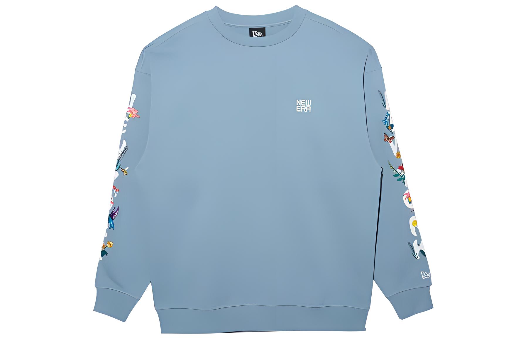 New Era FW22 Alphabet Butterfly Printed Sweatshirt Unisex Light Blue 13350931