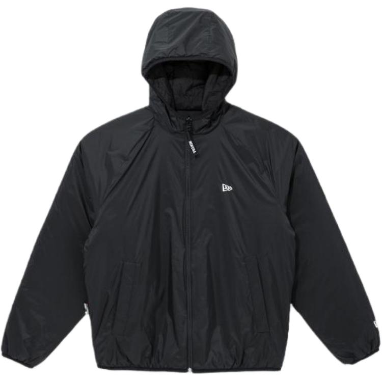 New Era FW22 Black Solid Color Casual Zip-Up Hoodie Jacket 13338540