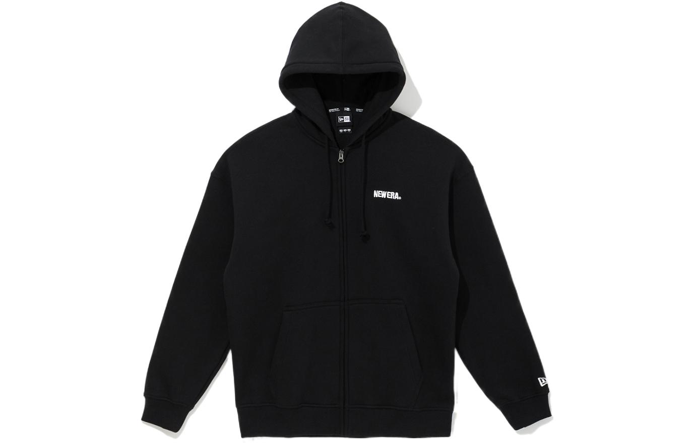New Era FW22 Black Zip-Up Hoodie Jacket for Men 13338620