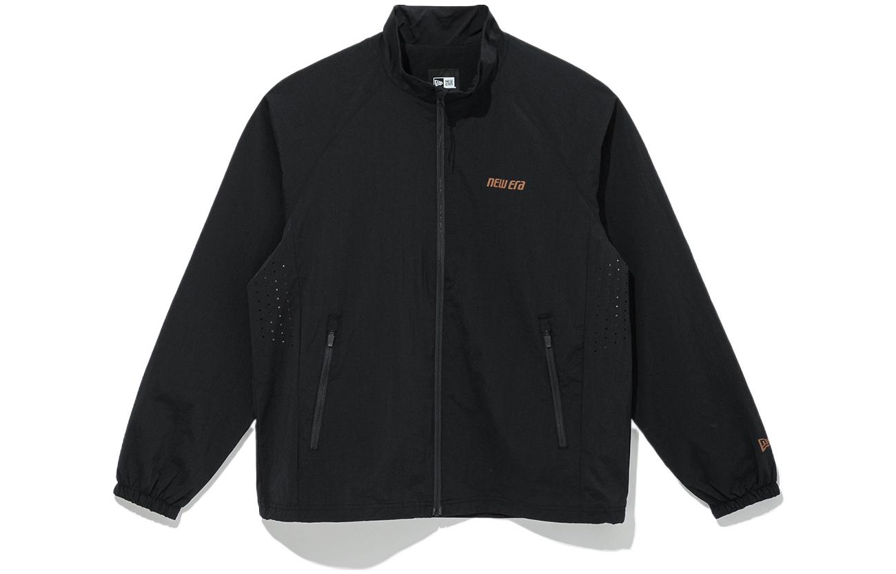 New Era FW22 Black Zip-Up Jacket Unisex Solid Color Long Sleeve 13338594