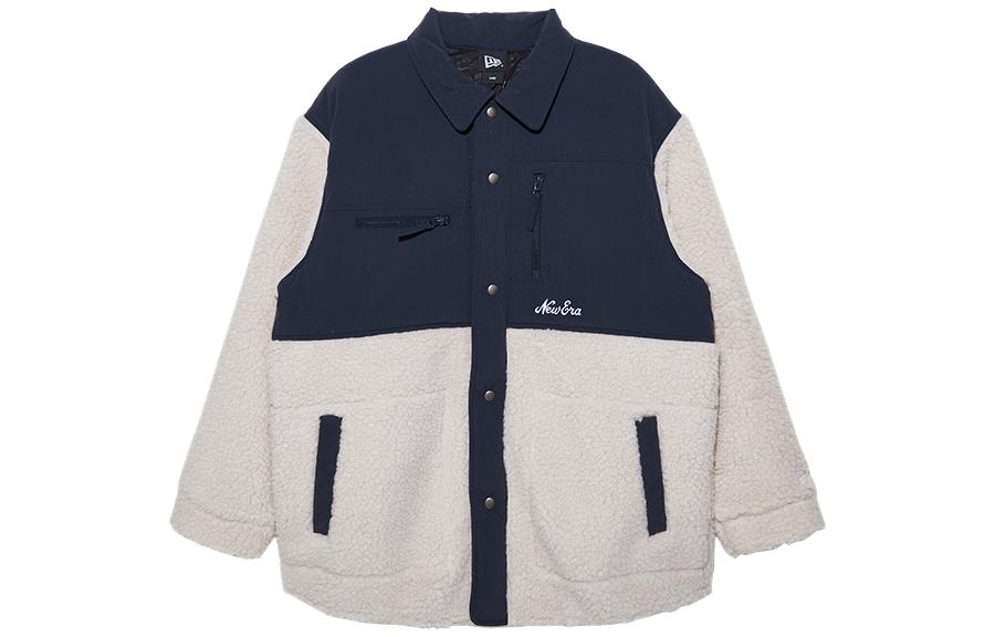 New Era FW22 Colorblock Single-Breasted Jacket Unisex White Long Sleeve 13350789