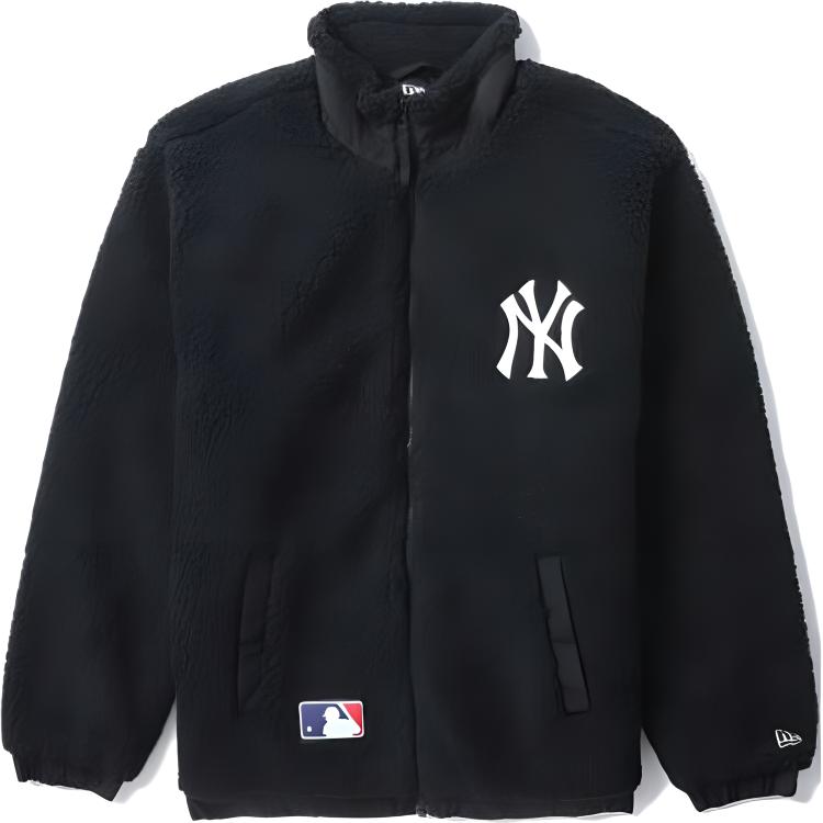 New Era FW22 Fleece Logo Zip-Up Jacket Unisex Black NERSWM30103XJBKX