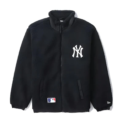 New Era FW22 Fleece Logo Zip-Up Jacket Unisex Black NERSWM30103XJBKX