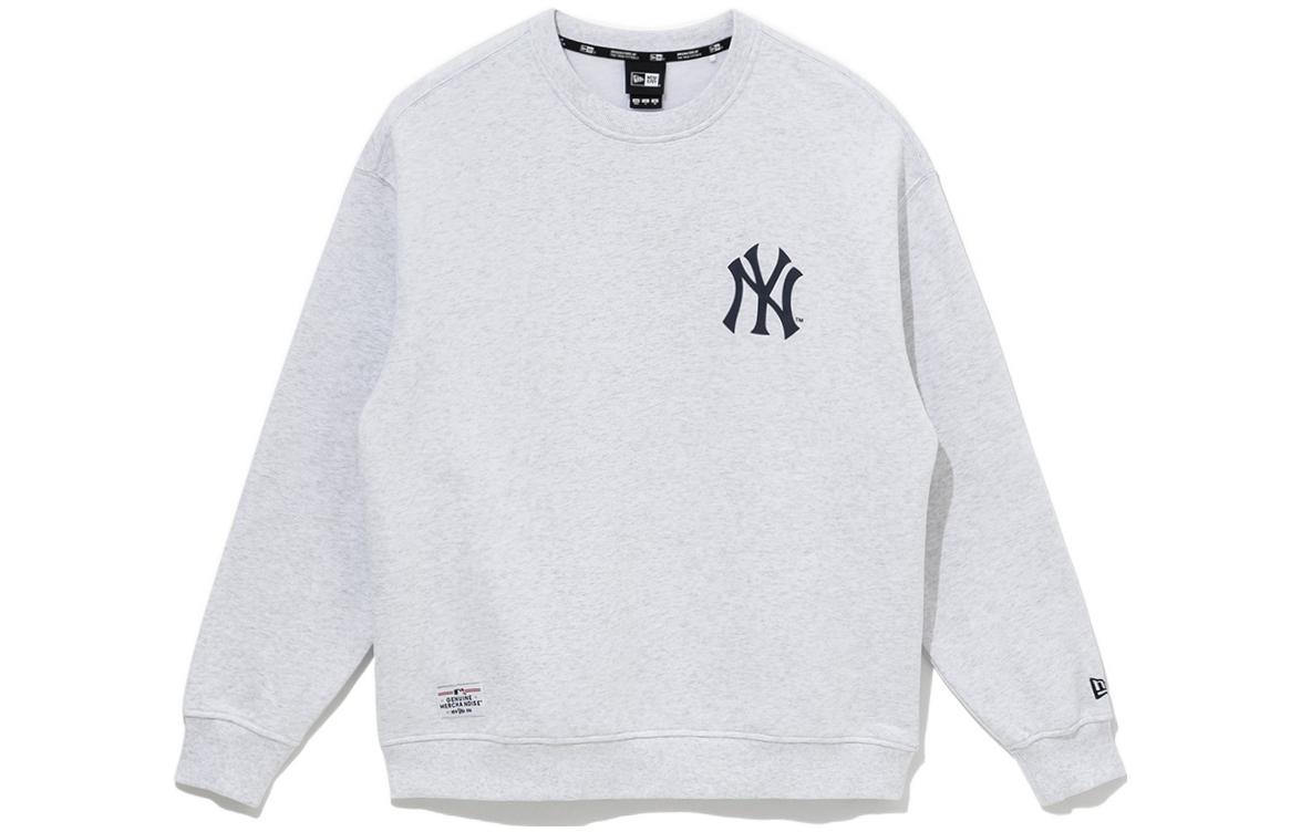 New Era FW22 Grey Crewneck Pullover Sweatshirt Unisex with Embroidered Logo 13338670