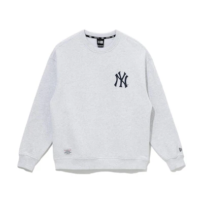 New Era FW22 Grey Crewneck Pullover Sweatshirt Unisex with Embroidered Logo 13338670