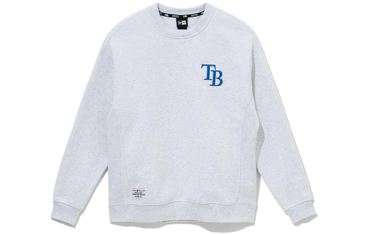 New Era FW22 Grey Pullover Sweatshirt with Embroidered Logo Unisex Crewneck 13338648