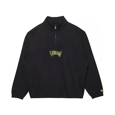 New Era FW22 High Neck Half-Zip Letter Print Unisex Sweatshirt Black 13350788